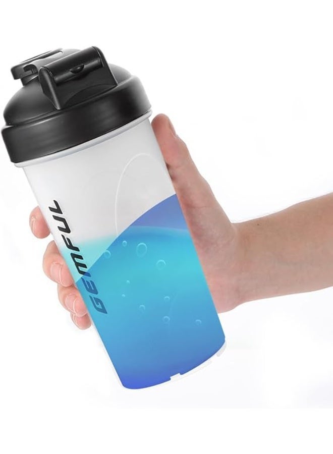 GEMFUL Shaker Bottle for Protein Mixes BPA-Free Leak Proof Smothies Mixer Water Cups 750 ML 2 Pack (2*White) - Image 3