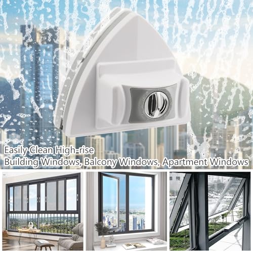 Mitclear Magnetic Window Cleaner Tool Glass Wiper, Adjustable Magnet Window Washer, Double-Sided Windows Cleaning Brush for High-Rise Single/Double Glazed Windows Thickness 0.2''-1.4''(5-35mm) - Image 2