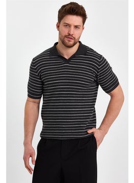 Cool Tarz Cool Style Smoke Men's Polo Collar Striped Knitwear T-SHIRT-TRZ19124R02S  - Image 3