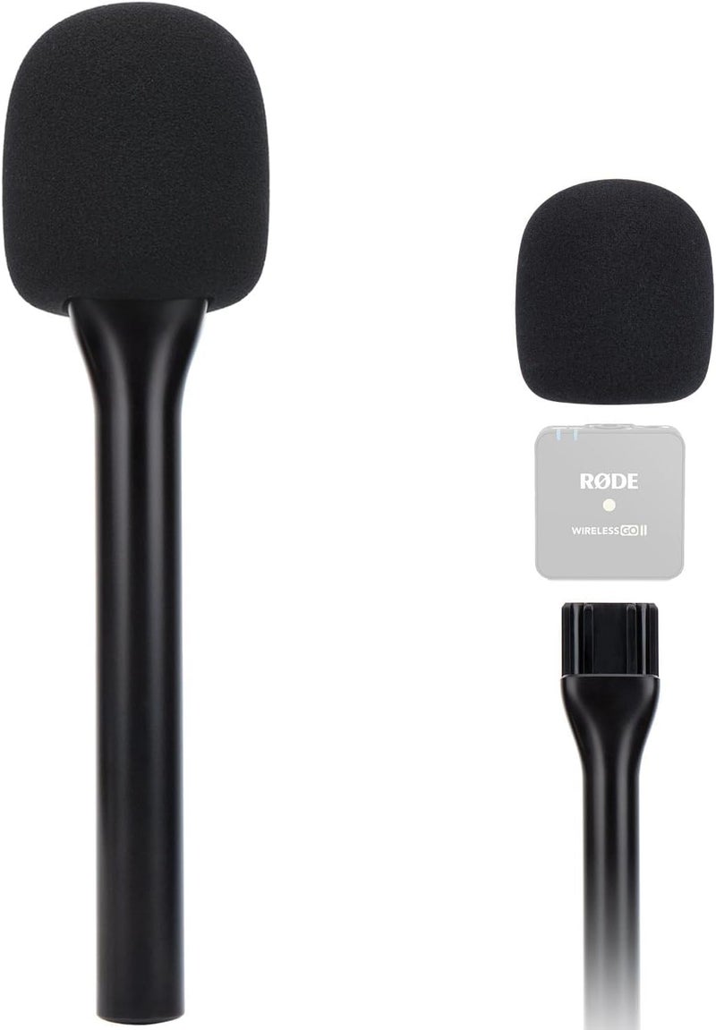 SUNMON Rode Handheld Wireless Mic Stand with Pop Filter, Holder for Wireless Go 2/Pro, Interview Microphone Adapter for Go/ME - Image 2