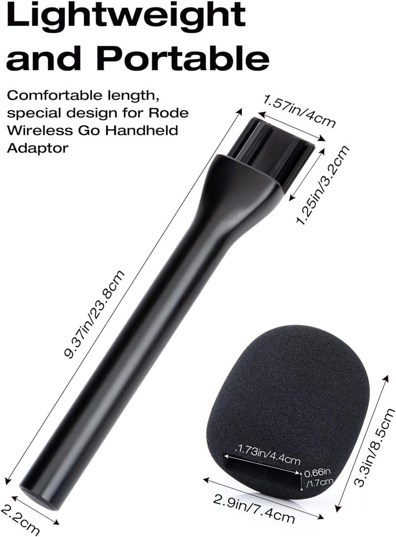 SUNMON Rode Handheld Wireless Mic Stand with Pop Filter, Holder for Wireless Go 2/Pro, Interview Microphone Adapter for Go/ME - Image 5