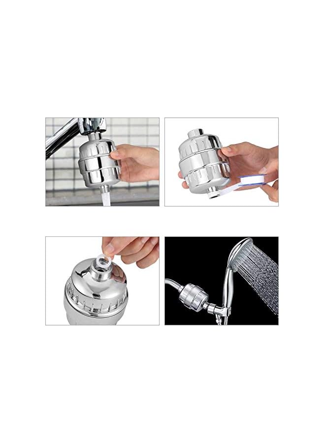 The Bros 15 Stage Shower Head Water Purifier System, Shower Filter,Gray - Image 4