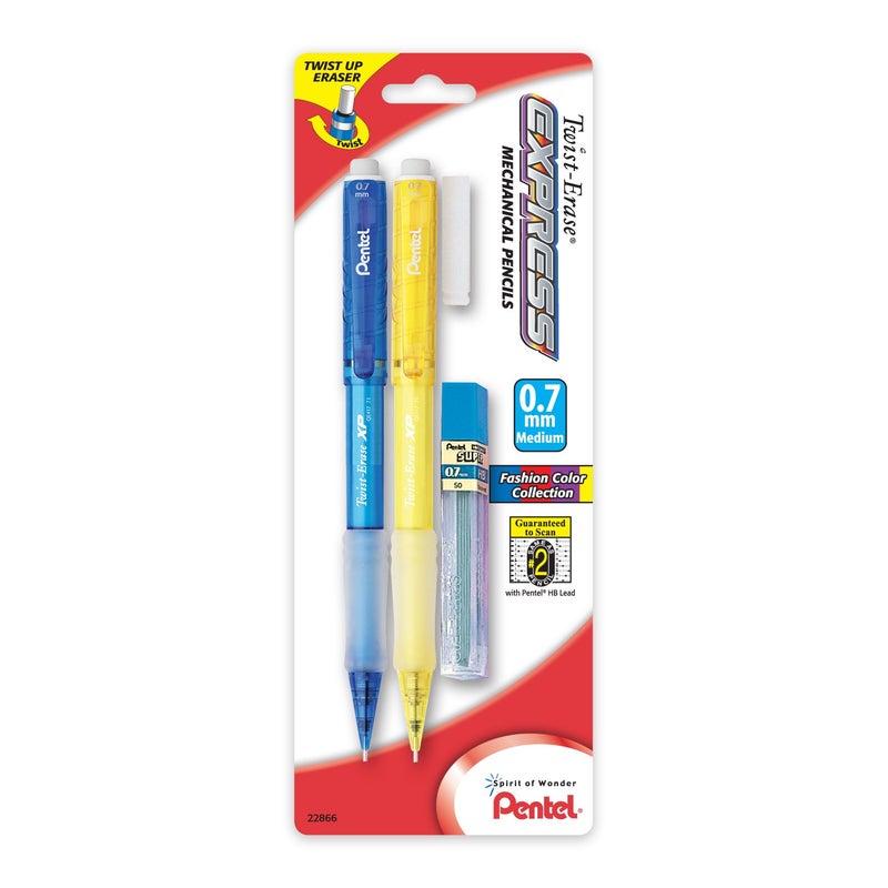 Pentel QE417LEBP2 Twist-Erase EXPRESS Mechanical Pencil, .7 mm, 2 per Set - Image 3