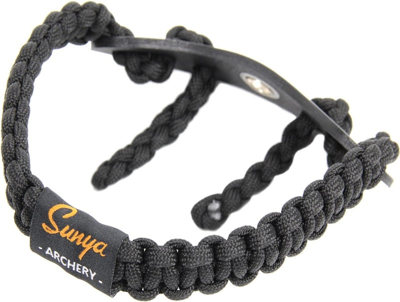Sunya Archery Bow Wrist Sling, 550 Paracord Strap Comfortable on Hand.100% Full Grain Leather Yoke, Multiple Camo Colors.Fit Compound Bow Stabilizer & Recurve. - Image 1