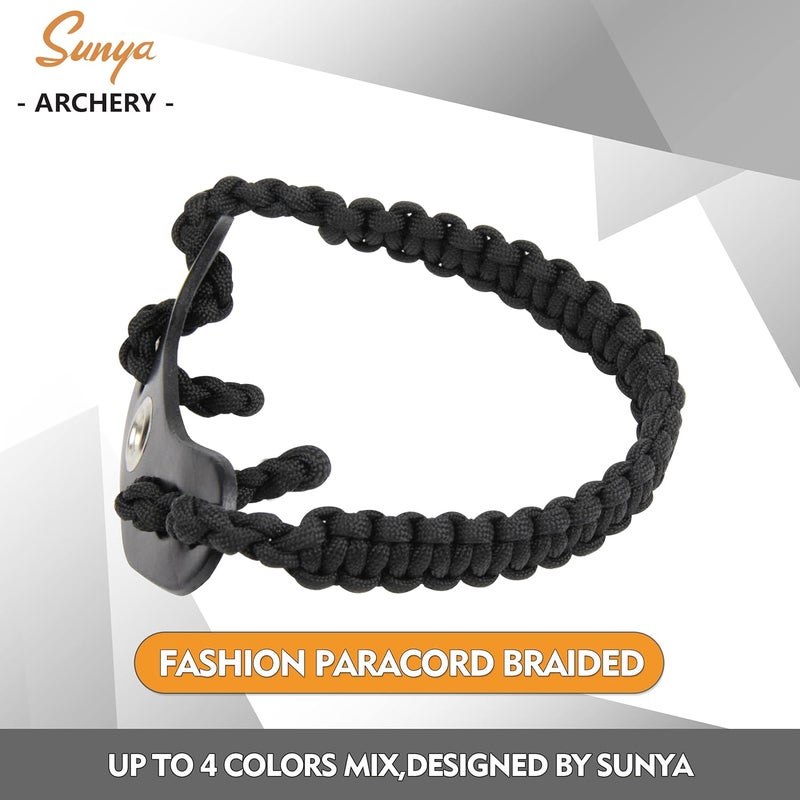 Sunya Archery Bow Wrist Sling, 550 Paracord Strap Comfortable on Hand.100% Full Grain Leather Yoke, Multiple Camo Colors.Fit Compound Bow Stabilizer & Recurve. - Image 5
