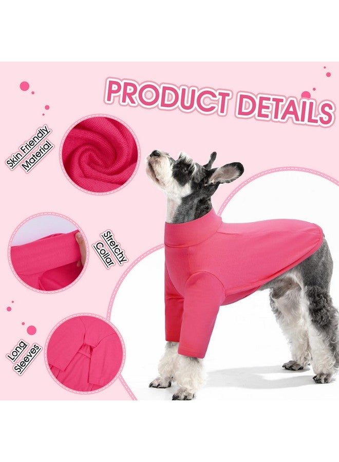 روزكيتش تي شيرت ROZKITCH للكلاب متوسطة الحجم، أولاد وبنات، تي شيرتات للكلاب بنمط سادة، بيجامات للحيوانات الأليفة، ملابس ناعمة ومرنة للكلاب متوسطة الحجم، تي شيرتات خفيفة الوزن، ملابس حيوانات أليفة وردية كبيرة - Image 4