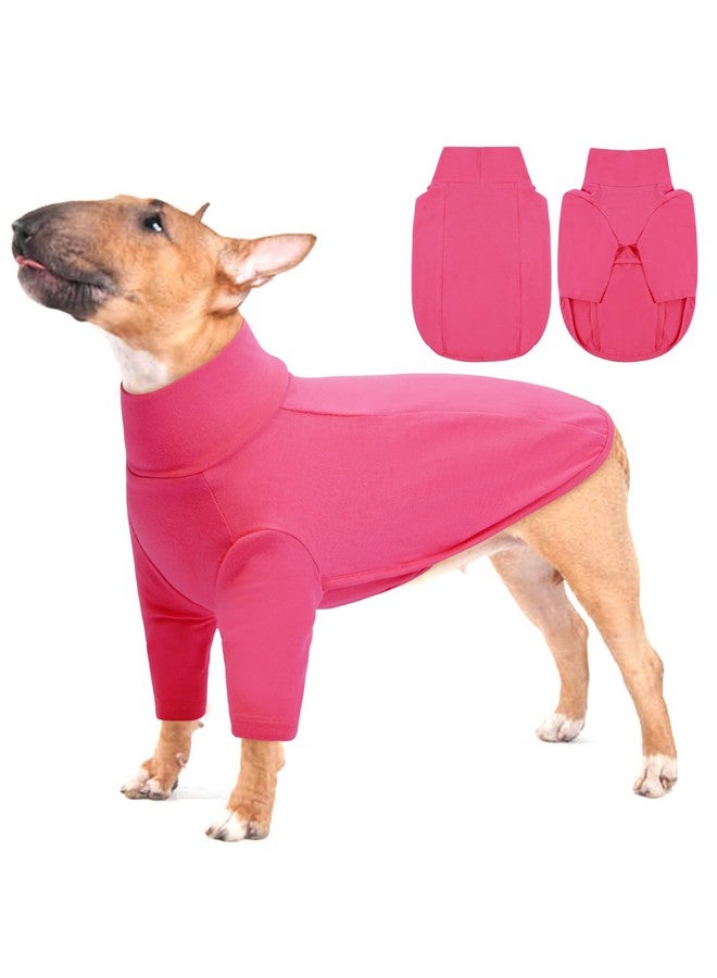 روزكيتش تي شيرت ROZKITCH للكلاب متوسطة الحجم، أولاد وبنات، تي شيرتات للكلاب بنمط سادة، بيجامات للحيوانات الأليفة، ملابس ناعمة ومرنة للكلاب متوسطة الحجم، تي شيرتات خفيفة الوزن، ملابس حيوانات أليفة وردية كبيرة - Image 1