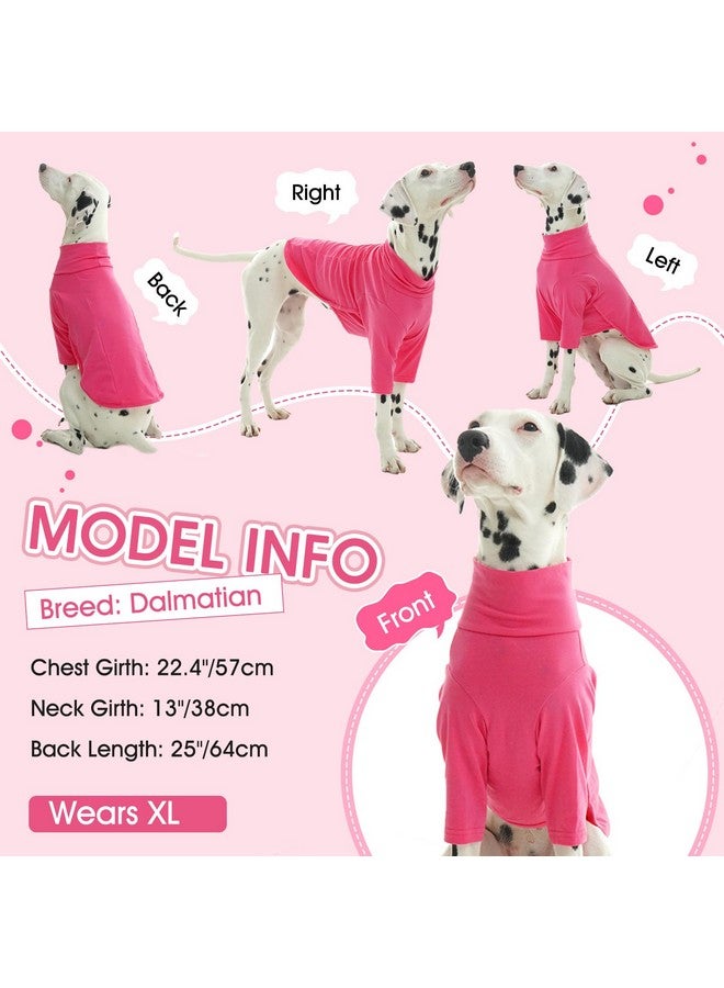 روزكيتش تي شيرت ROZKITCH للكلاب متوسطة الحجم، أولاد وبنات، تي شيرتات للكلاب بنمط سادة، بيجامات للحيوانات الأليفة، ملابس ناعمة ومرنة للكلاب متوسطة الحجم، تي شيرتات خفيفة الوزن، ملابس حيوانات أليفة وردية كبيرة - Image 3