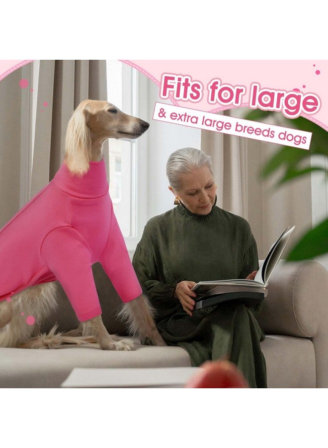 روزكيتش تي شيرت ROZKITCH للكلاب متوسطة الحجم، أولاد وبنات، تي شيرتات للكلاب بنمط سادة، بيجامات للحيوانات الأليفة، ملابس ناعمة ومرنة للكلاب متوسطة الحجم، تي شيرتات خفيفة الوزن، ملابس حيوانات أليفة وردية كبيرة - Image 5