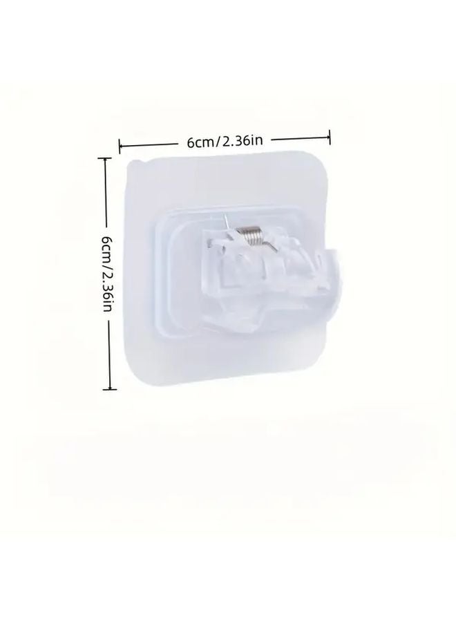 4pcs Transparent Heavy Duty Adhesive Curtain Rod Brackets No Drill Installation Adjustable - Image 2