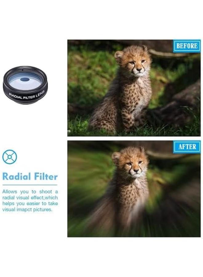 إيروريكس مجموعة عدسات كاميرا الهاتف 10 في 1، عدسة عين السمكة ذات الزاوية العريضة، عدسة ماكرو، مرشح Cpl، عدسة منظار الكالييدوسكوب وعدسة تلسكوب 2X للهواتف الذكية - Image 4