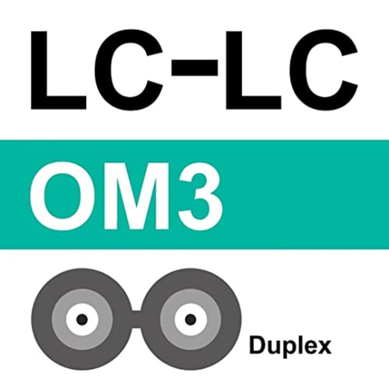 4 عبوات من LC إلى LC OM3 10 جيجابت/جيجابت كابل تصحيح الألياف مزدوج الوضع، 50/125 متر LSZH، أكوا، 3 متر لجهاز إرسال واستقبال SFP - Image 5