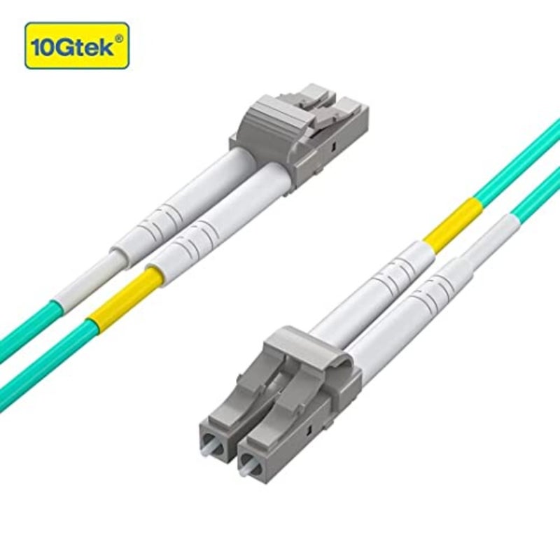 4 عبوات من LC إلى LC OM3 10 جيجابت/جيجابت كابل تصحيح الألياف مزدوج الوضع، 50/125 متر LSZH، أكوا، 3 متر لجهاز إرسال واستقبال SFP - Image 4