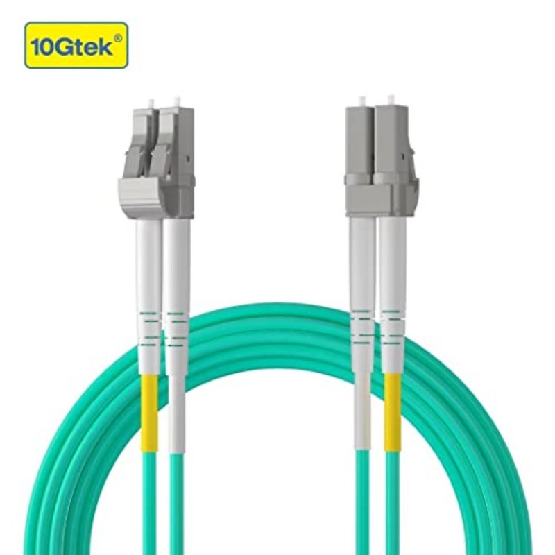 4 عبوات من LC إلى LC OM3 10 جيجابت/جيجابت كابل تصحيح الألياف مزدوج الوضع، 50/125 متر LSZH، أكوا، 3 متر لجهاز إرسال واستقبال SFP - Image 3
