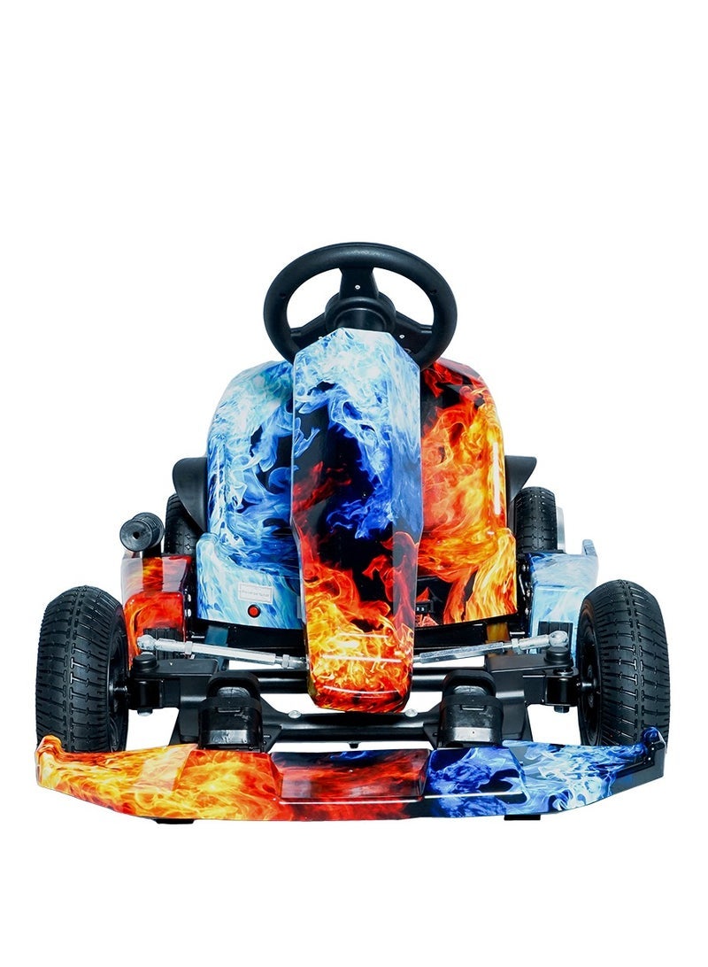 كروني CRONY سيارة كارتيـنغ كهربائية للأطفال JL001-04 بقوة 250W، سرعة 15–20 كم/س، بطارية 36V/3.6Ah، مدى 8–10 كم، عجلات بإضاءة LED، هيكل ألومنيوم قوي، فرامل يدوية، طقم سلامة كامل، مناسبة للأطفال حتى 65 كجم، تصميم ناري مذهل ومثالية للمغامرات الخارجية. - Image 4