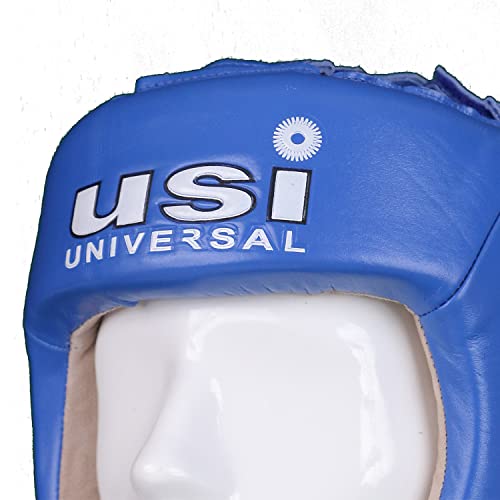 USI UNIVERSAL Boxing Headguard, 615CG Amateur Contest Headguard, Hide Leather, Multiple Layers of Padding for Greater Shock Absorbing Adjustable Web Closure & Strap(Size M, Blue) - Image 3