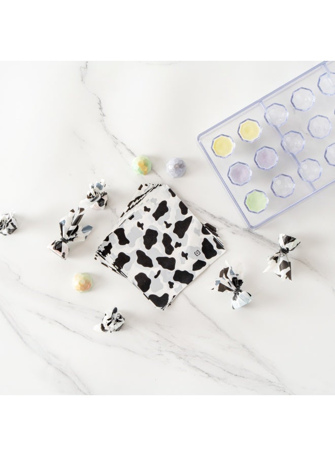 Restaurantware 4.5 Inch x 4 Inch Yogurt Jar Wrappers, 500 With Rubber Band Wrappers For Pudding Containers - Grease Resistant, Disposable, Cow Print Plastic Chia Pudding Jar Covers, Reuseable, - Image 3