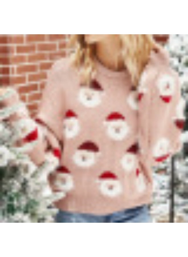 NIBEMINENT Winter Women's Knitting Christmas Sweaters Santa Claus Print Warm Soft Knitwear New Year's Costume Xmas Party Wear Pullover - Image 1