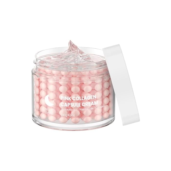 Pink Collage Capsule Face Cream,Moisturizer Capsule Facial Cream,Hydrating Night Face Cream Skincare 4.9 OZ