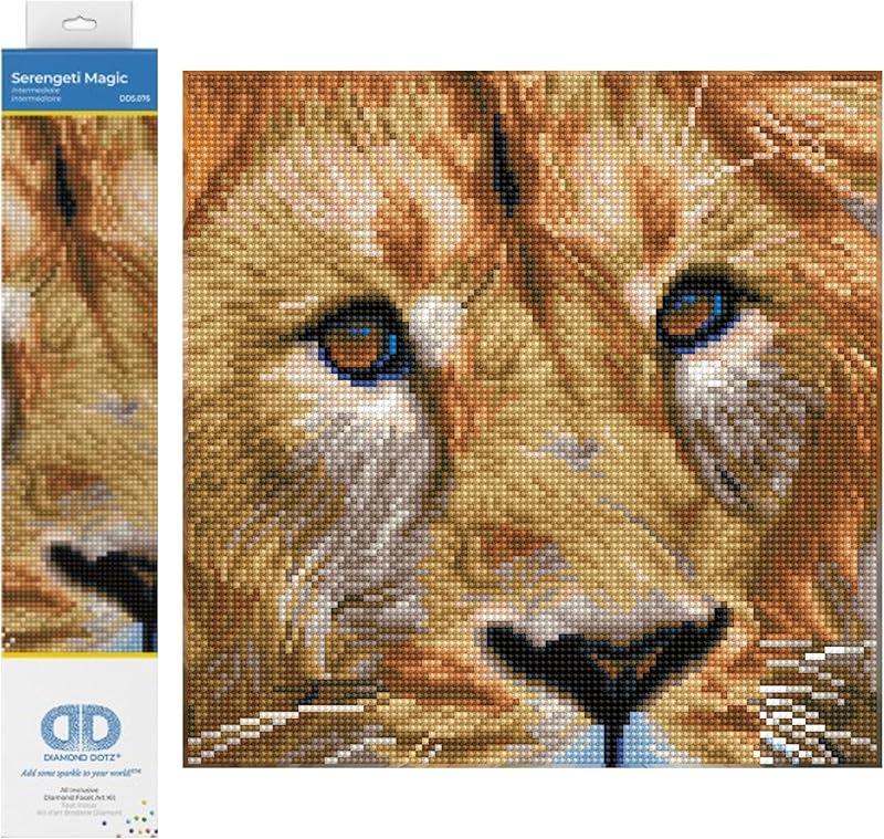 DIAMOND DOTZ Painting, Beginner Kit, Serengeti Magic, 30 x 30 cm