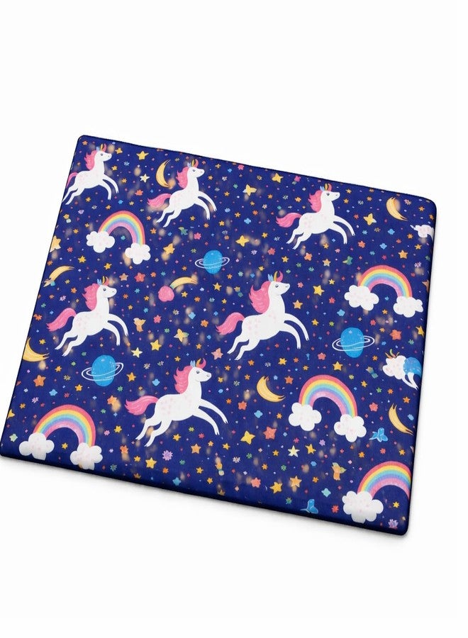 KittuPet Pet Feeding Floor Mat for Dogs & Cats – Medium Size Anti-Skid Waterproof & Washable Mat | Absorbent Food & Water Spill Protector | Navy Blue Printed Pet Bowl Mat - Image 1