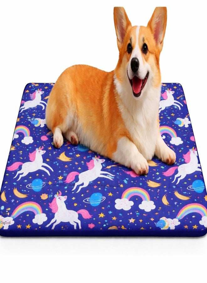 KittuPet Pet Feeding Floor Mat for Dogs & Cats – Medium Size Anti-Skid Waterproof & Washable Mat | Absorbent Food & Water Spill Protector | Navy Blue Printed Pet Bowl Mat - Image 3