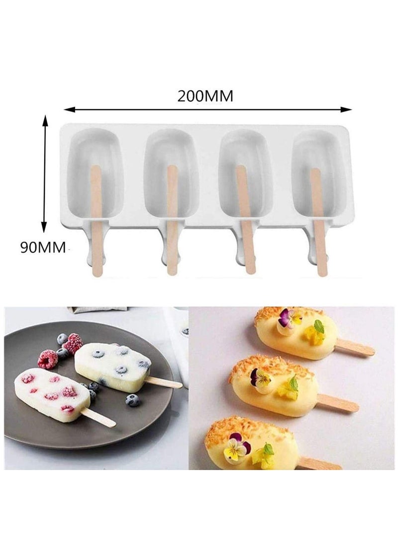 KASTWAVE - Silicone Ice Cream Molds, Ice lolly Moulds, Freezer Ice Cream Molds Maker with Popsicle Sticks, BPA Free Ice Cream Moulds, Reusable Ice Pop Mould - Image 1