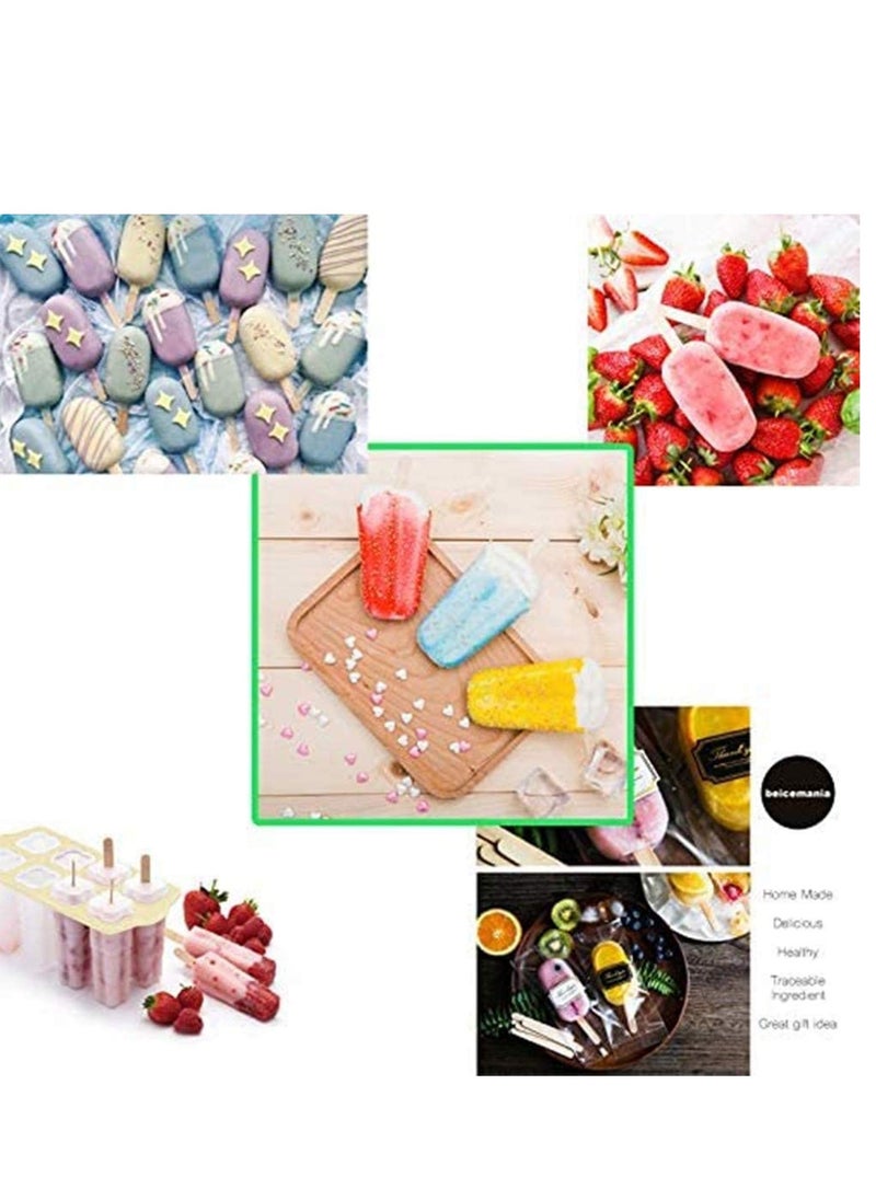 KASTWAVE - Silicone Ice Cream Molds, Ice lolly Moulds, Freezer Ice Cream Molds Maker with Popsicle Sticks, BPA Free Ice Cream Moulds, Reusable Ice Pop Mould - Image 1