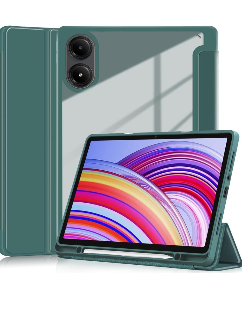 إيفو حافظة لجهاز Redmi Pad Pro مع حامل قلم 12.1 بوصة 2024، [تنبيه/غفو تلقائي] غطاء خلفي شفاف لأجهزة التابلت Xiaomi Redmi Pad Pro (ا)خضر - Image 1