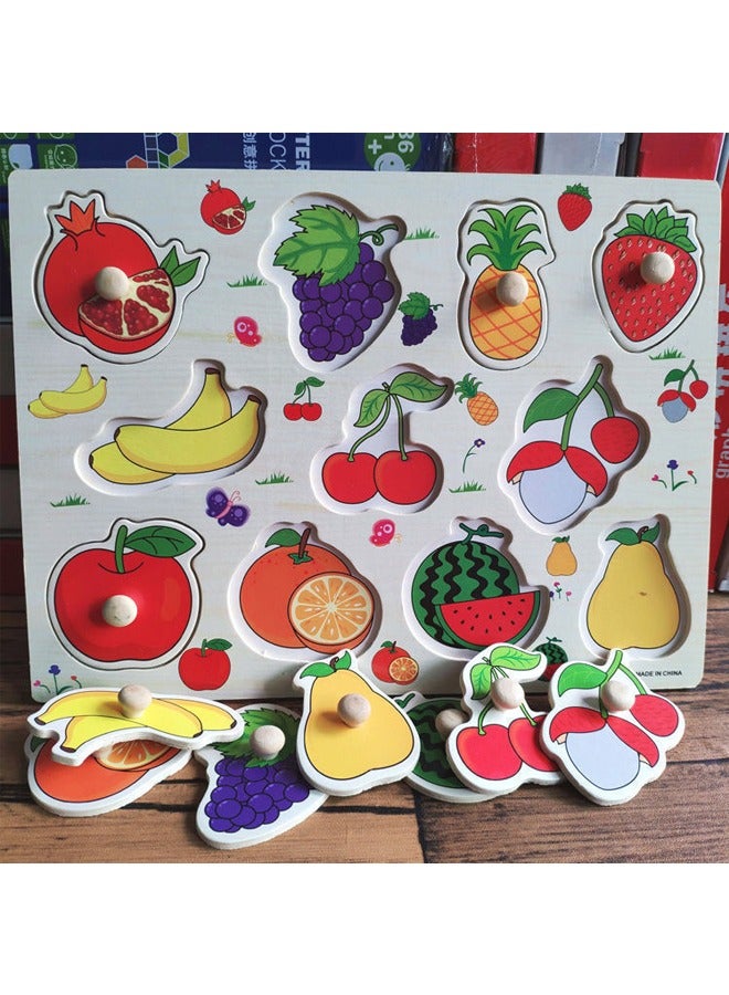 NIBEMINENT Wooden Jigsaw Puzzle for Kids 1-3 Years Old, Toy Puzzles, Wood Games, Gift for Boys and Girls