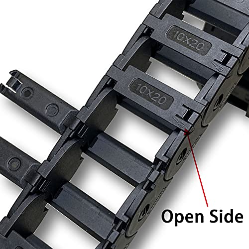 USKEYVISION 2pcs 39.4inch Drag Chain Cable Carrier Open Type R18 Wire Cable Chain for CNC Router Mill and 3D Printer,Extra 2 Pair End Connectors,1pc Screwdriver,9 Screws (10x20) - Image 5