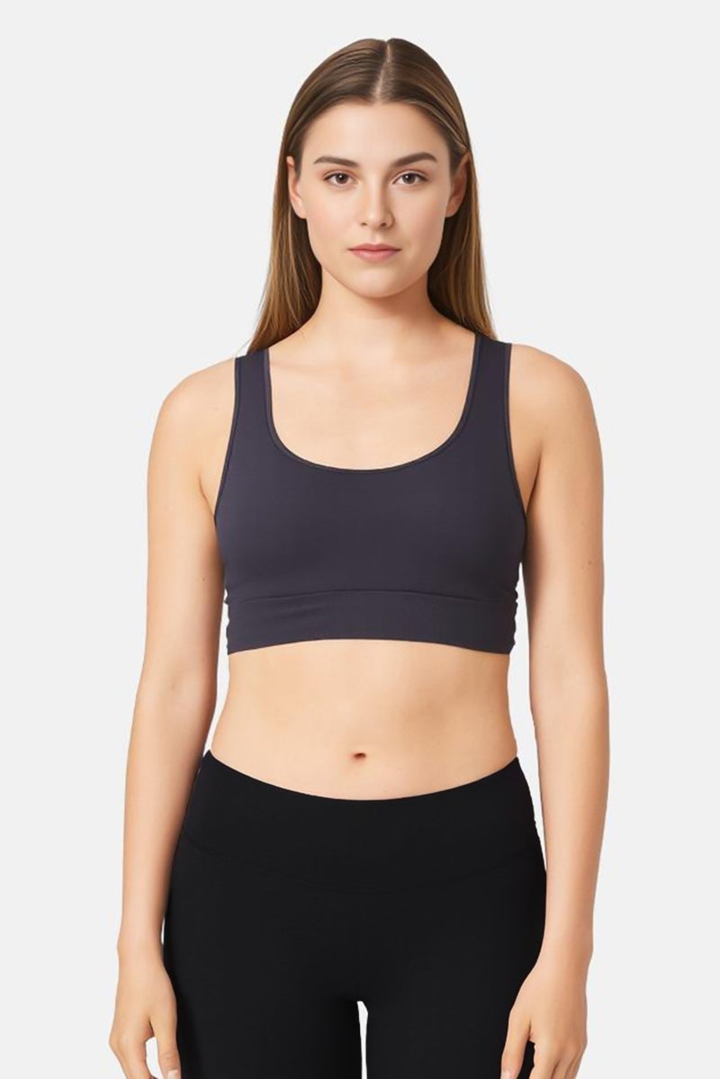 ONLY Women Lightly Padded Training Sports Bra, Navy - Image 1