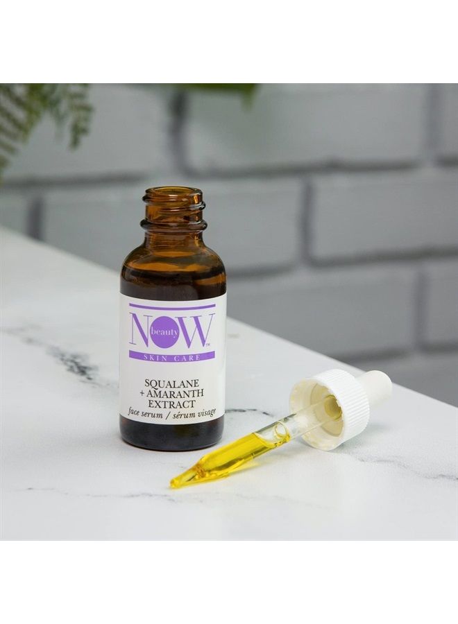 NOW BEAUTY سيروم الوجه بخلاصة السكوالان والأمارانث - علاج مرطب مكثف للوجه - تركيبة متقدمة لحبس الرطوبة - قطرات مضيئة وملساء للملمس لبشرة متألقة - 1 أونصة - Image 3