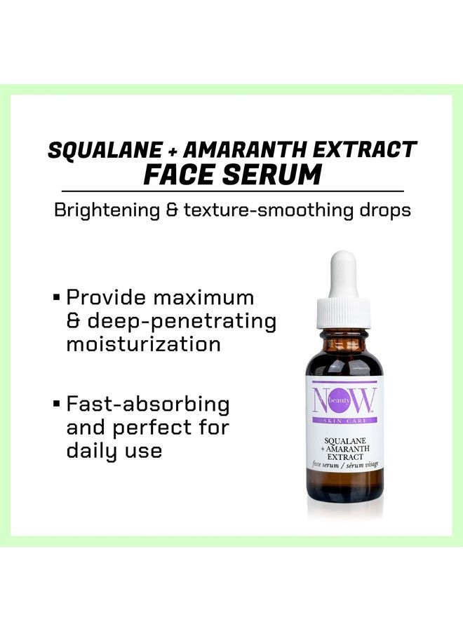 NOW BEAUTY سيروم الوجه بخلاصة السكوالان والأمارانث - علاج مرطب مكثف للوجه - تركيبة متقدمة لحبس الرطوبة - قطرات مضيئة وملساء للملمس لبشرة متألقة - 1 أونصة - Image 2