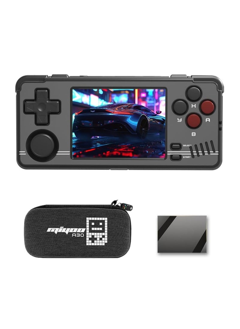 Miyoo - A30 Handheld Game Console 2.8-inch 640*480 IPS Screen 2600mAh Compatible with WiFi Multiplayer Portable Case(Black) - Image 1