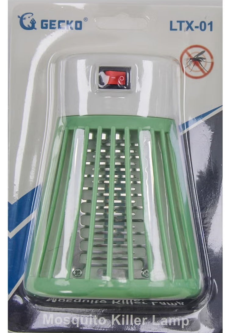 Gecko LTX-01 Bug Zapper Lamp for Mosquito and Fly Control The Gecko LTX-01 bug zapper lamp is a reliable device that targets mosquitoes, flies, and moths using light attraction and an electrified grid. It ensures efficient pest control indoors while maintaining safety with its protective outer casing and durable build. - Image 4