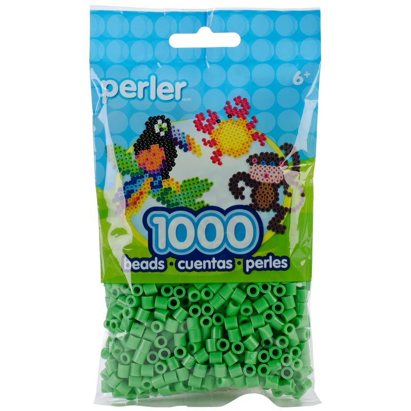 Perler Bright Green Perler Beads for Kids Crafts, 1000 pcs