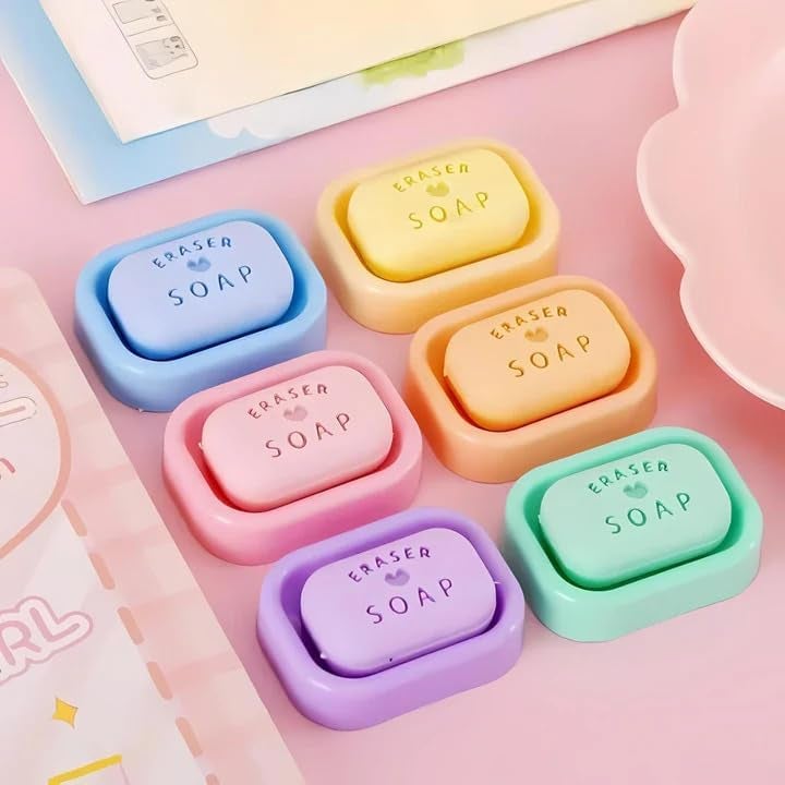 Parshya Mini Soap Eraser Rubber for Kids Girls Boys Childern Birthday Return Gift,Classroom Non Dust Eraser Birthday Return Gift School College Stationery Suppliers(Pack of 4pcs) - Image 4