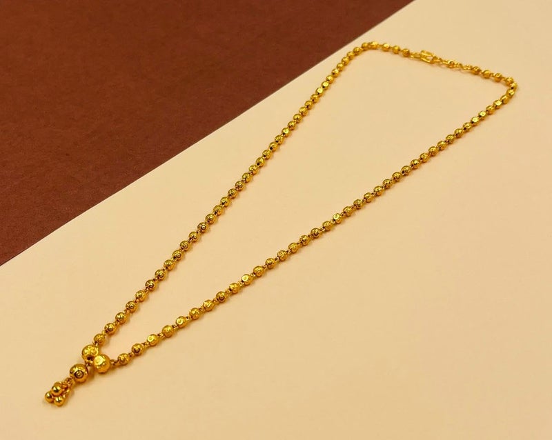 JHB Gold Plated Stylish Chain Neck Designer 18 inch MATARMALA Handmade Real Look Design Beauty Pave Natural Jewelry for Women Girls - Image 2