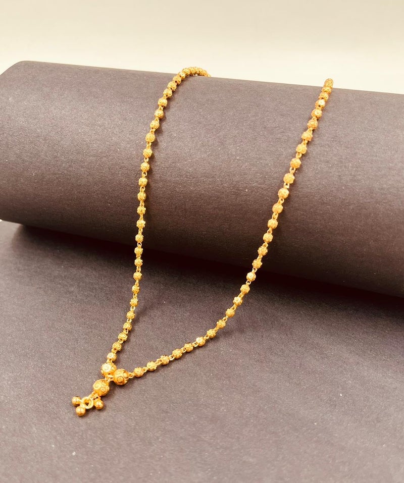 JHB Gold Plated Stylish Chain Neck Designer 18 inch MATARMALA Handmade Real Look Design Beauty Pave Natural Jewelry for Women Girls - Image 4