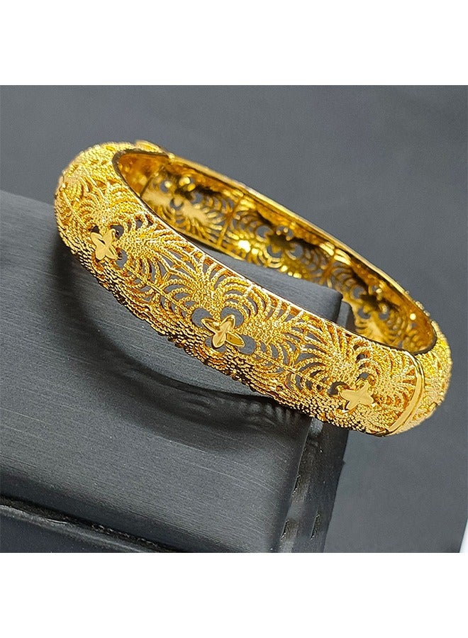 24K Gold Women Plated Hollow Bracelet - Image 2