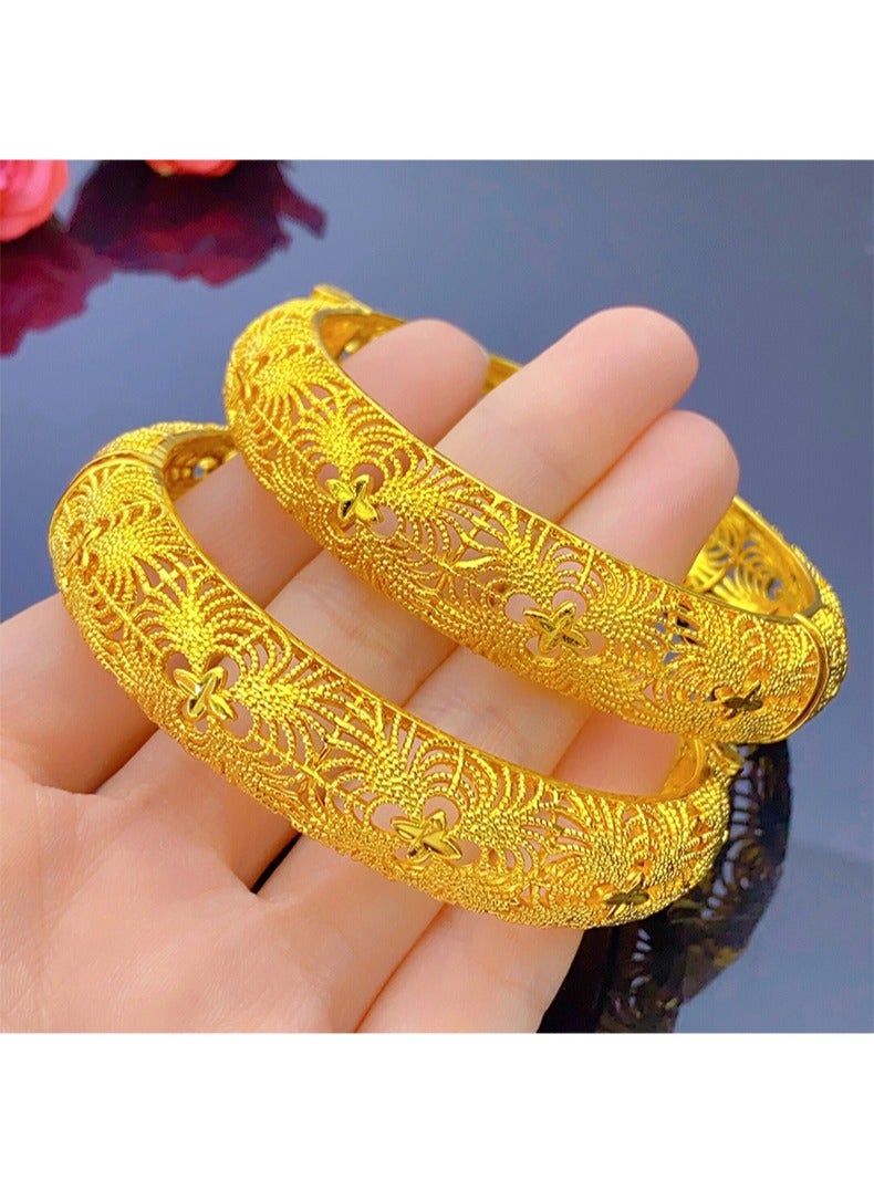 24K Gold Women Plated Hollow Bracelet - Image 3