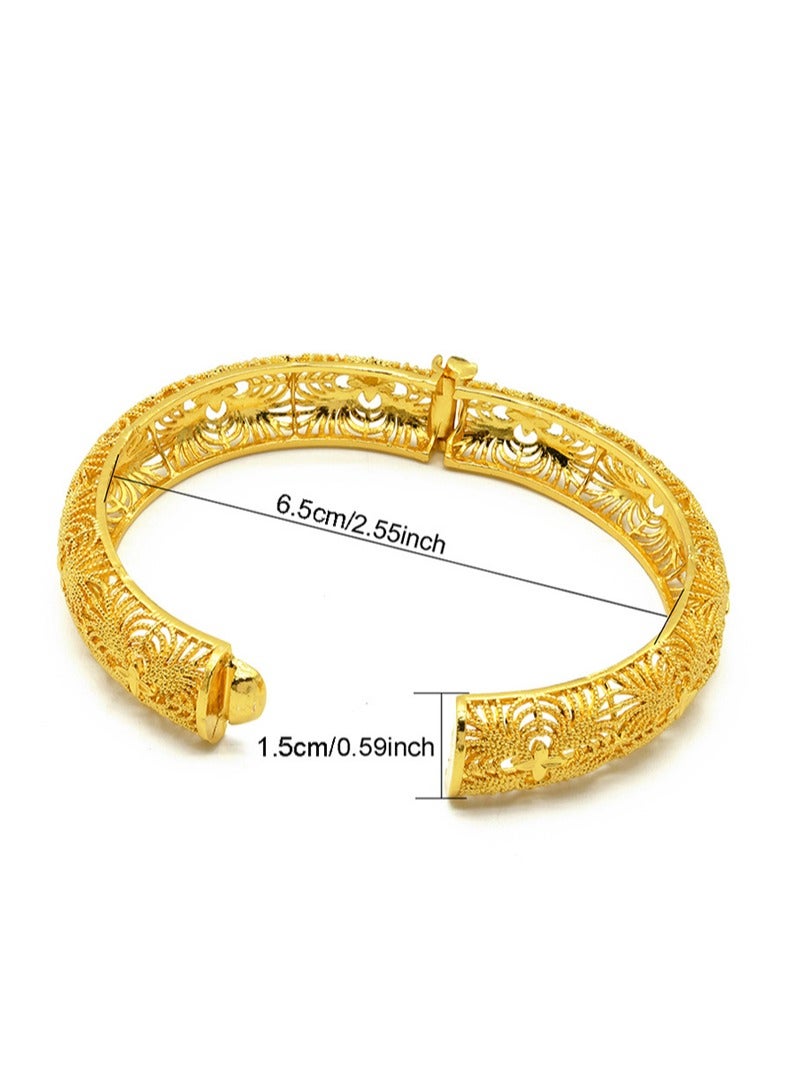 24K Gold Women Plated Hollow Bracelet - Image 5