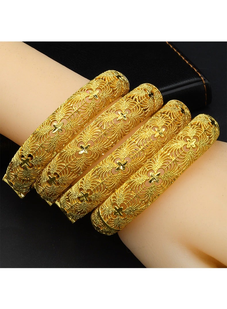 24K Gold Women Plated Hollow Bracelet - Image 4