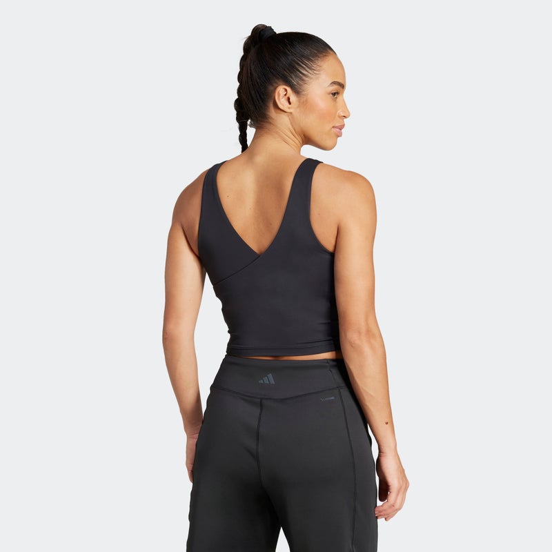 Adidas Yoga Crop Tank Top with Inner Shelf Bra - Violet Tone - Image 2
