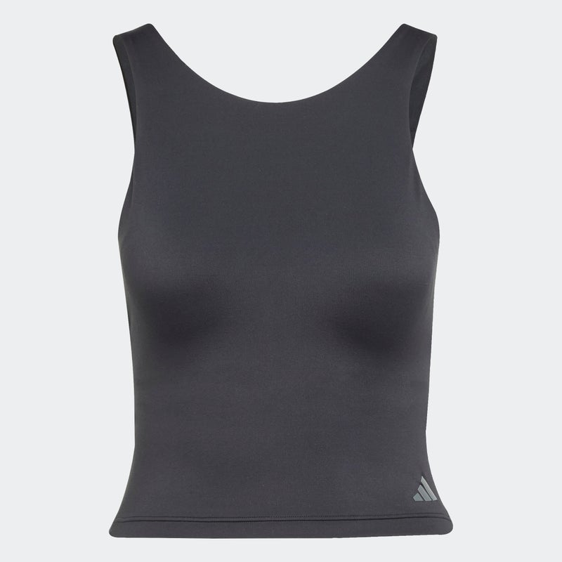 Adidas Yoga Crop Tank Top with Inner Shelf Bra - Violet Tone - Image 3