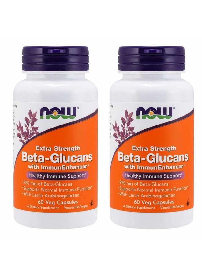 now Beta-Glucans with ImmunEnhancerâ„¢ 60 VegiCaps (Pack of 2) - Image 1