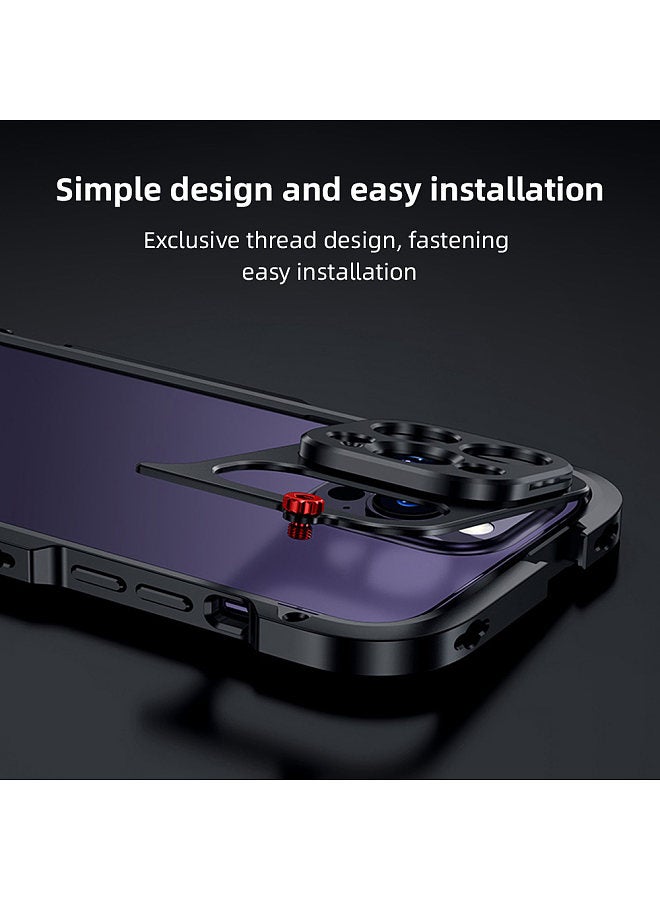 Smartphone Video Rig Vlog Kit Including Smartphone Cage with Cold Shoe Mounts & 1/4in Threaded Holes + Handle Grip for Vlog Video Recording Live Streaming Compatible with iPhone 14 Pro Max  - Image 5