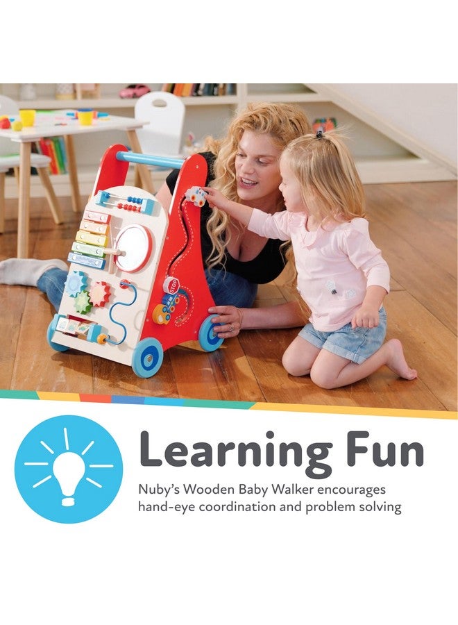 Nuby Wooden Baby Walker with Interactive Features for Early Development, Promotes Walking, Motor Skills, and Creativity - Image 1