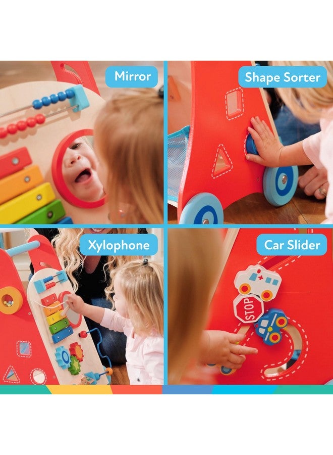 Nuby Wooden Baby Walker with Interactive Features for Early Development, Promotes Walking, Motor Skills, and Creativity - Image 4